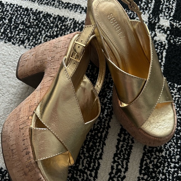 SCHUTZ Velma Metallic Leather Sandal - Picture 2 of 6